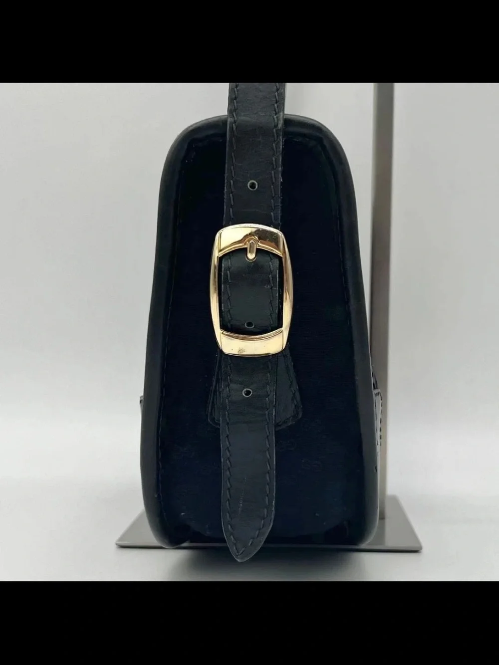 Gucci Navy Canvas Crossbody with Red Center Stripe